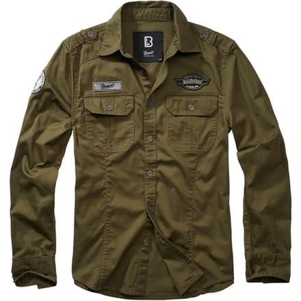 Brandit - Luis Vintageshirt Overhemd - M - Olijfgroen