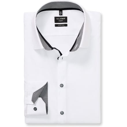 OLYMP No. Six Overhemd, Super Slim, Urban Kent, Wit