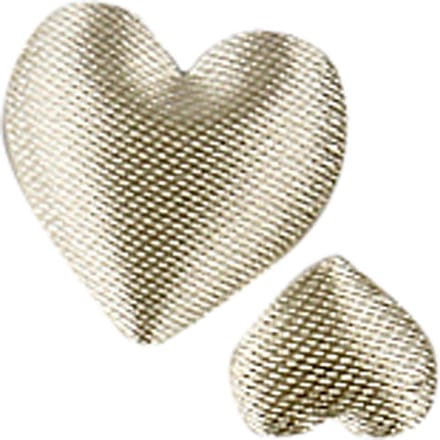 Satijnen harten, afm 10+20 mm, dikte 1-2 mm, off-white, 70 stuk/ 1 doos