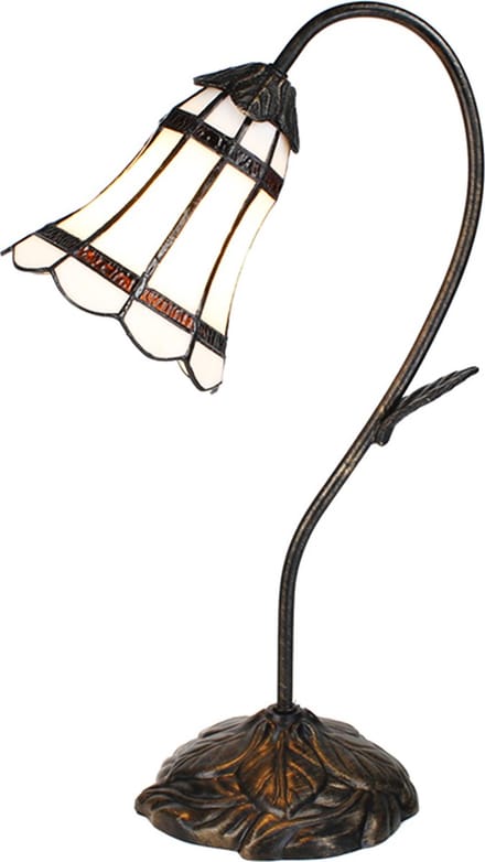 Lumilamp Tiffany Tafellamp 48 cm Bruin Wit Polyresin