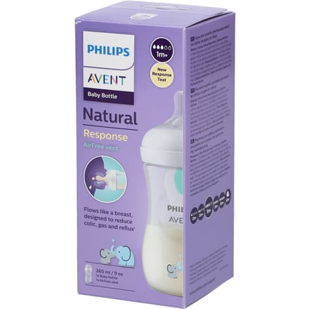 Philips Avent Natural Response babyfles 260 ml – Flow 3 - Olifant-1 fles - SCY673/81