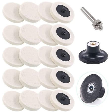Allecto - Gecomprimeerde Wollen Polijstpads - 21 stuks - voor