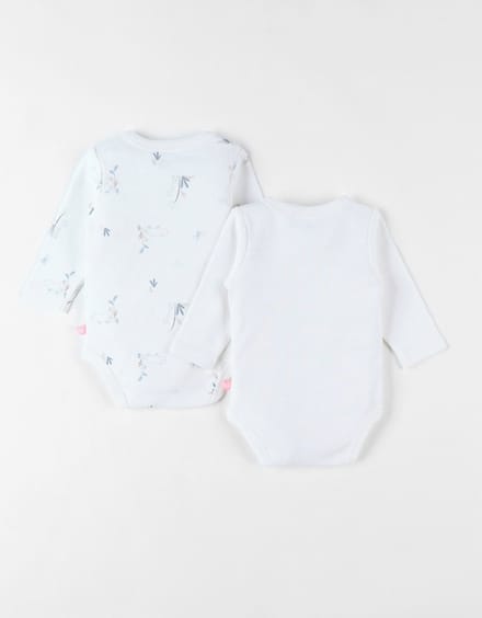 Set met 2 gekruiste body's, ecru