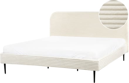 FLAYAT - Tweepersoonsbed - Gebroken wit - 180 x 200 cm - Corduroy