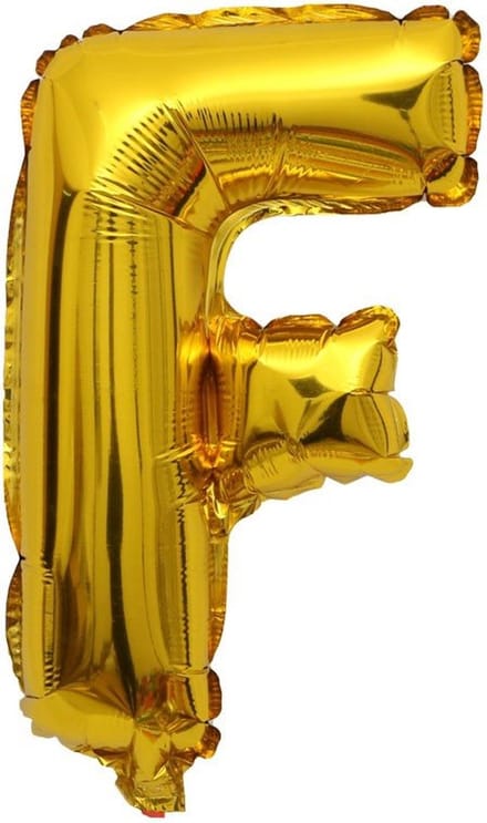 Folieballon / Letterballon Goud  - Letter F - 41cm