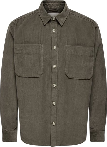 ONLY&SONS - ONSALP RLX 2PKT WASHD CORD LS SHIRT NOOS - Heren - Overhemden