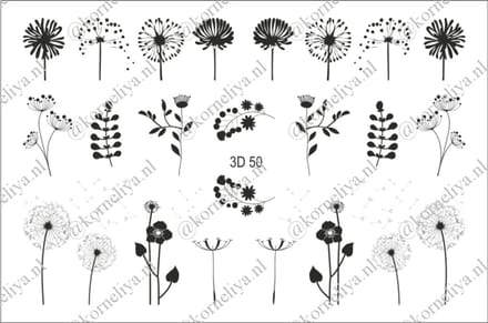 Korneliya 3D Waterdecal - 3D 050 Black
