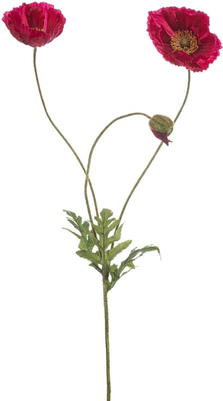 Emerald - Kunstbloem Klaproos fuchsia 75cm - Kunstplant voor binnen