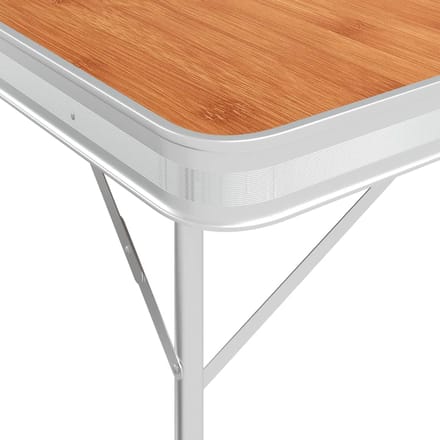 vidaXL - Campingtafel - inklapbaar - met - 2 - banken - aluminium - bruin