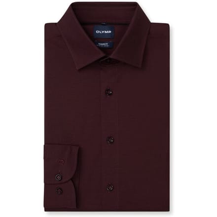 OLYMP Luxor 24/Seven Overhemd, Modern Fit, New Kent, Bordeauxrood
