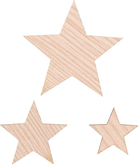 Strooidecoratie kerststerren naturel bruin Ø3–5,5cm 48 st, 48 Stück
