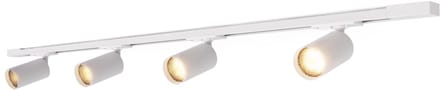 Calex Railverlichting - 2 Meter - GU10 Fitting - 4 Spots - Opbouwspot - Wit - 1 Fase
