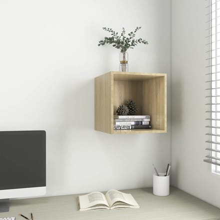 vidaXL - Wandkast - 37x37x37 - cm - bewerkt - hout - sonoma - eikenkleurig