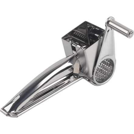 Râpe à fromage et chocolat rotative manuelle en acier inoxydable, outil de rabotage et de coupe gray
