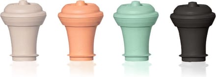 Vacu Vin Vacuum Wine Stoppers Loop – Set van 4 – Wijnstoppers voor Wine Saver – Assorti Kleuren – Herbruikbaar