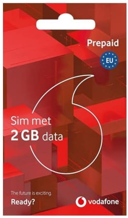 Vodafone Simkaart Vodafone Prepaid incl. 2GB data EU