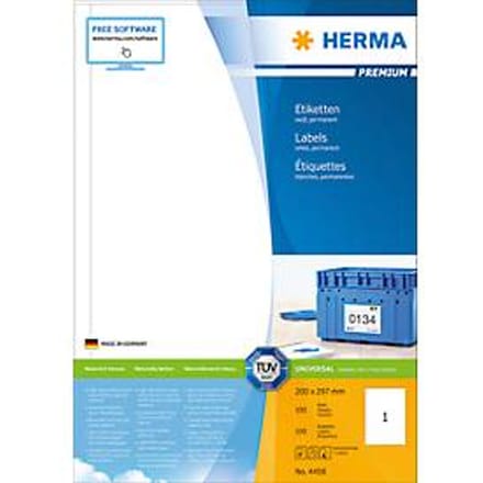 Herma premium-etiketten nr. 4458 op A4-bladen, 100 etiketten, 100 vellen