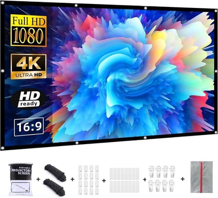Projectiescherm - Filmscherm - Thuisbioscoop Ervaren - Dubbelzijdig Projectie - 100 inch - Wit