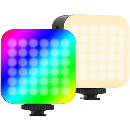 Andoer D02 Dubbelzijdige LED Invullicht Zakformaat RGB Videolicht 2500K-9000K Dimbaar 24 Scènes zwart