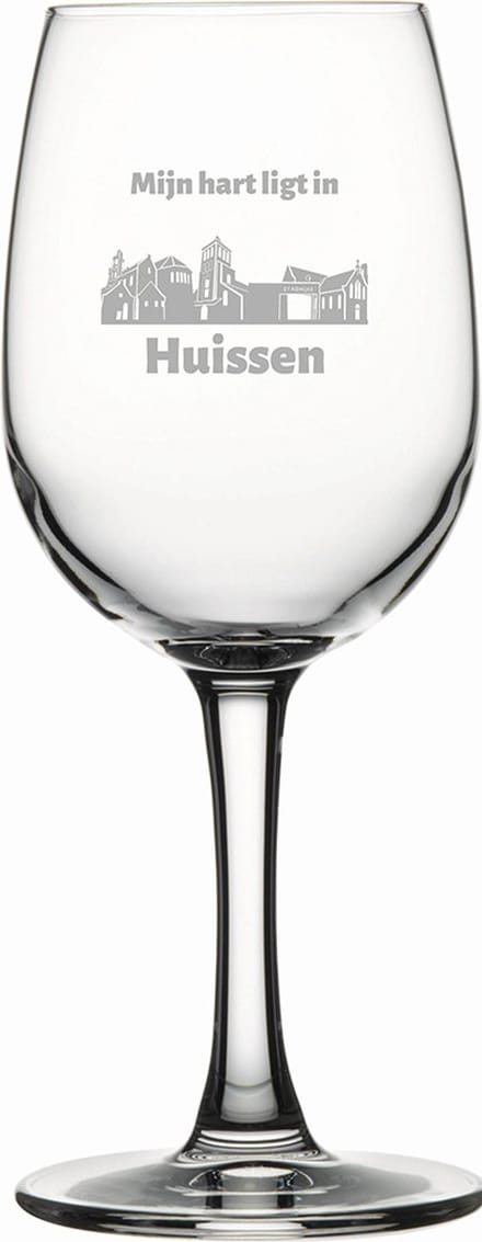 Gegraveerde witte wijnglas 26cl Huissen