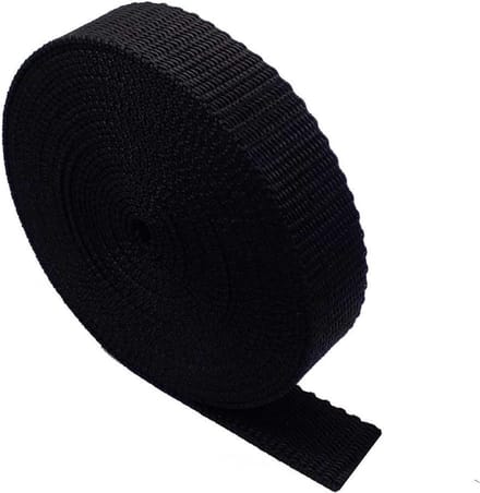 Zware Polypropyleen Webbing Strap Tape - 5m - Ideaal voor Rugzakken, Bagage, V belts, Zwart, 20mm