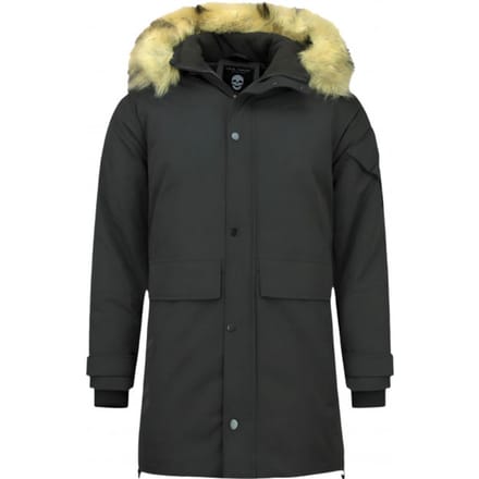 Lange Parka Jas Heren - Met Bontkraag - Zwart