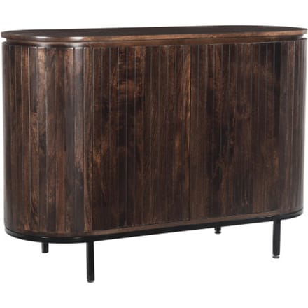 Livingfurn - Dressoir Noor Walnut 115cm - Mangohout / Gecoat Staal