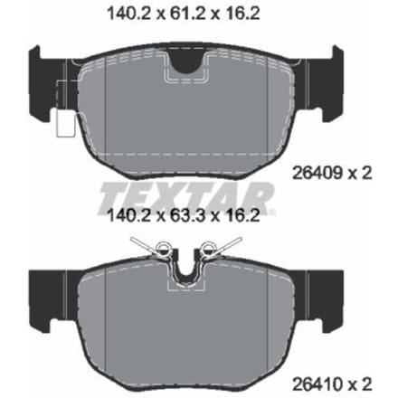 Remblokset TEXTAR 2640901, achter