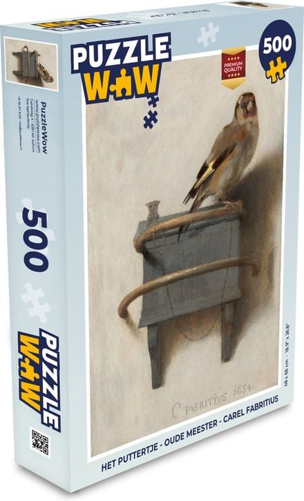 Puzzel Het puttertje - Oude Meester - Carel Fabritius - Legpuzzel - Puzzel 500 stukjes