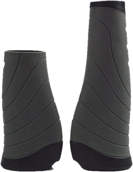 Fietsgrepen Stuur - Handvatten Rubber - Comfortabel Fietsen - Afsluitbaar Ontwerp - 130mm & 90mm - Grijs