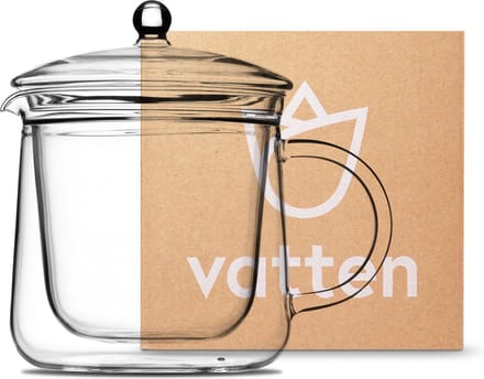 Vatten® Premium Glazen Theepot - 700ml - Dubbelwandig - Anti-drup