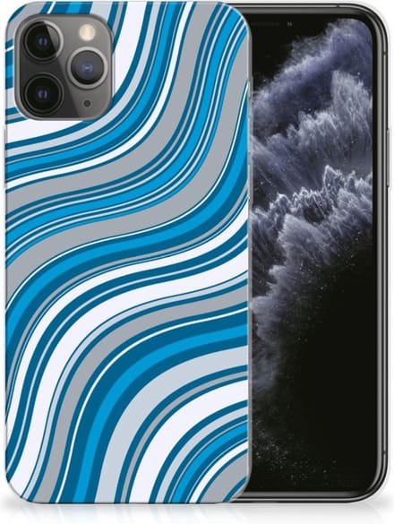 Back Cover voor Apple iPhone 11 Pro TPU bumper Waves Blue
