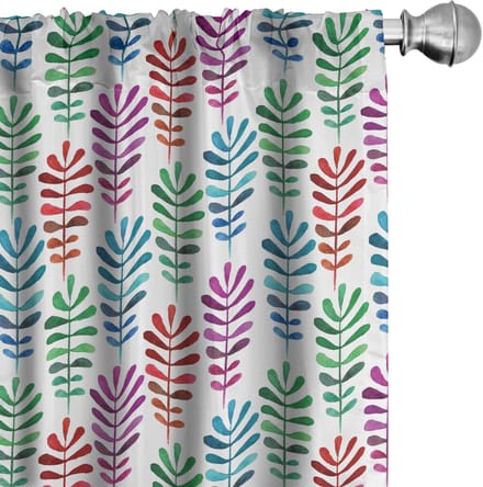 ABAKUHAUS Botanische Voorhangen – 2x75x175 cm – Microvezel