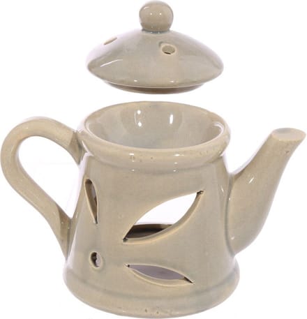 Keramiek Theepot Geurbrander met deksel ( Grijs )