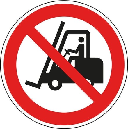 Verboden voor heftrucks sticker - ISO 7010 - P006 300 mm