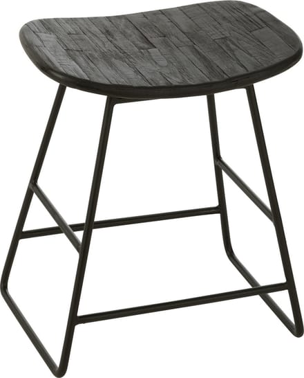 J-Line stoel Rechthoekig - gerecycleerd hout - zwart - small