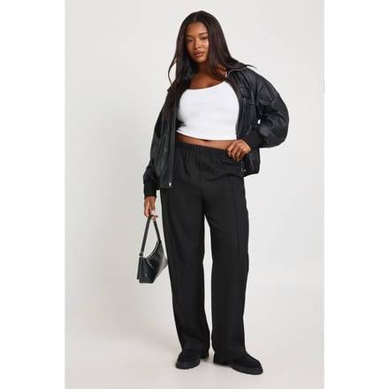 Dames Plus Boohoo Basics Getailleerde Toelopende Broek | Black | Maat: 20