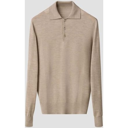 Eton Trui Polo Pullover Luxury Extrafine Merino Beige / male