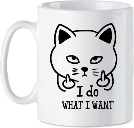 Koffie beker -thee mok Tekst I do what I want - grappige kat