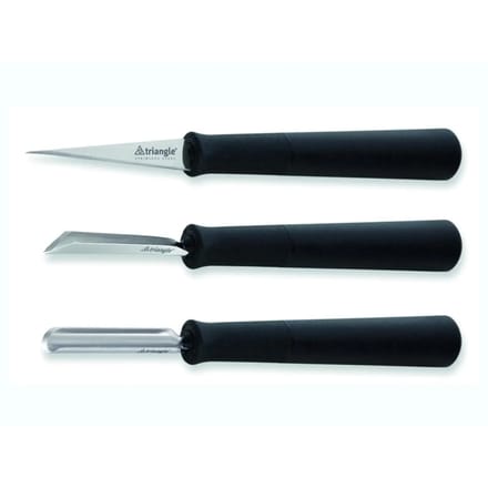 Triangle 3-Delige Kerf- en Decoratiemessenset – RVS – Vaatwasserbestendig – Zwart