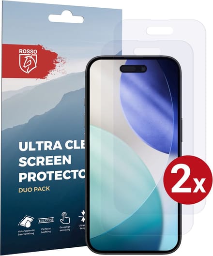 Rosso Screen Protector Geschikt voor Apple iPhone 17 / 17 Pro | Ultra Clear Duo Pack | TPU Folie | Case Friendly Beschermfolie | 2 Stuks