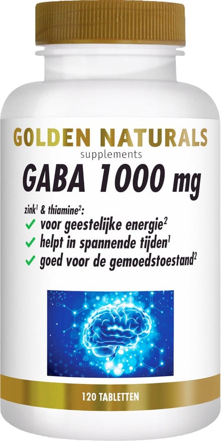 Golden Naturals GABA 1000mg (120 veganistische tabletten)