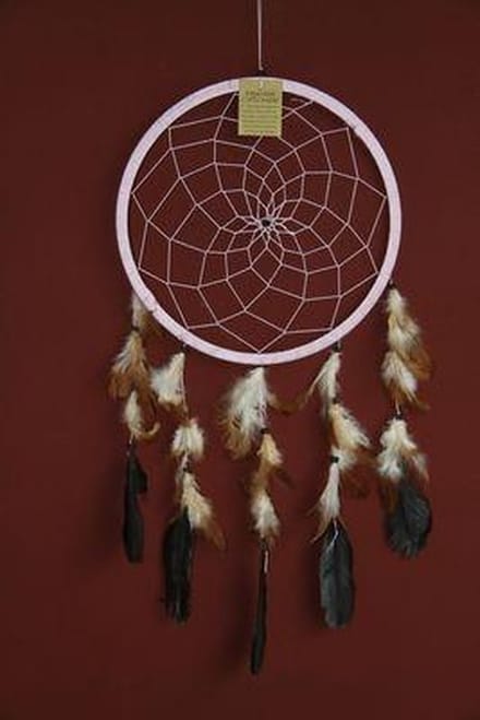 Dromenvanger / Dreamcatcher Ø26cm zonder kleintjes  - lichtroze