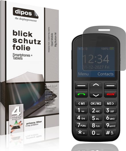 dipos – Matte Privacy Screenprotector geschikt voor Opel Mobile Big Button M | Anti-Spy Beschermfolie