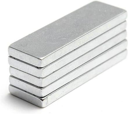 10x Super Magneten BlokMagneten 25 x 8 x 2 mm Neodymium N52 Vernikkeld