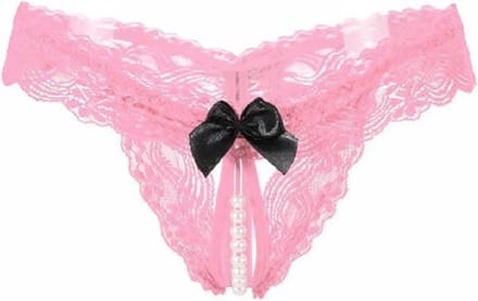 Sexy String kant met parels Roze