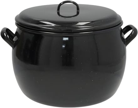 Gerimport kookpan / soeppan - zware kwaliteit - zwart - D28 cm - 15 ltr - alle warmte bronnen - emaille