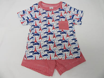 Petit Bateau - Zomer pyjama - Jongen Rood/blauw  -   3 jaar  95