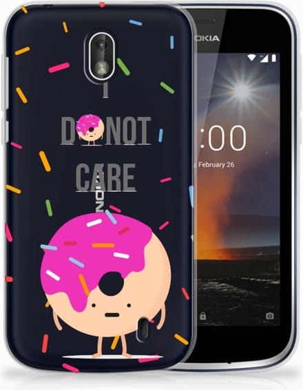 Nokia 1 Siliconen Case Donut Roze