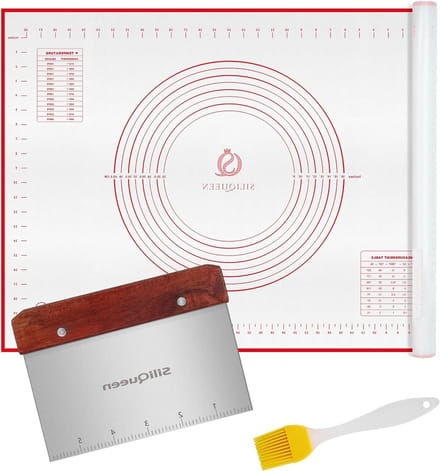 Siliconen Bakmat - Deegroller Mat - Deeg Bereiden - Met Maatverdeling - 31.5 x 23.6 Inch - Rood